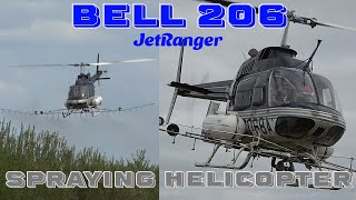 Bell 206B JetRanger helicopter spraying in California N2068A [upl. by Mariko]