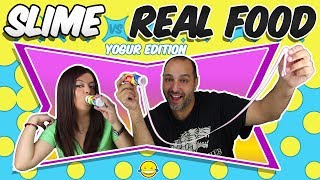 SLiMe Food vs Real Food YoGuR Edition Comida Real vs CoMiDa de Slime MoMeNtOs DiVeRtIdOs [upl. by Eelyrehc]