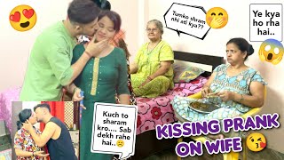 Kissing prank on wife for 24 hours  epic reaction of wife  prank on indian wife  lucky parul [upl. by Enitsirk]