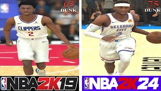 Dunking With Shai Gilgeous Alexander in Every NBA 2K [upl. by Ellenaej]