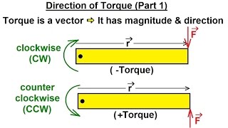 Physics 15 Torque Fundamentals 2 of 13 Direction of Torque Part 1 [upl. by Nelyaw]