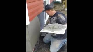 Scratch Coat ICF foundation Parging Stucco [upl. by Ruckman]