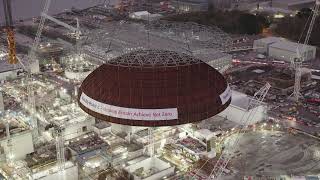 Hinkley C nuclear reactor roof lifted into place [upl. by Leone606]