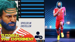 FIFA 23 SPIELER ERSTELLEN und in KARRIERE EINFÜGEN TUTORIAL  99er EXPERIMENT [upl. by Alracal]