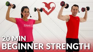 20 Min Full Body Dumbbell Workout for Beginners  Beginner Strength Training at Home with Weight [upl. by Lertram362]