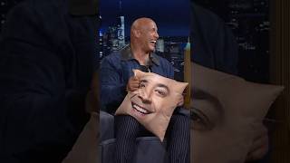 Jimmy and DwayneJohnson get into a pillow fight FallonTonight DuringCommercialBreak [upl. by Nnarefinnej21]