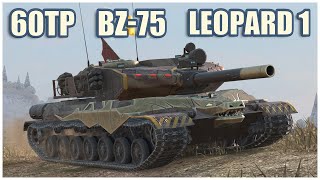 60TP BZ75 amp Leopard 1 • WoT Blitz Gameplay [upl. by Aihsile902]