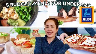 5 EASY BUDGET FAMILY MEALS FOR UNDER £25  Aldi Groceries  Budget Healthy Family Meals 2024 [upl. by Heinrick]