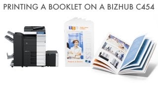 How to Print a Booklet on Fiery Bizhub C454 [upl. by Pillow]