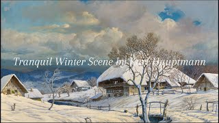 Winter Landscape by Karl Hauptmann  2Hour Art Video for Relaxation amp TV Screensaver  No Sound [upl. by Blanc]