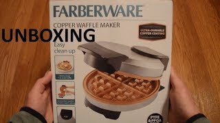 Unboxing Farberware 7quot Copper Waffle Maker [upl. by Sackman]