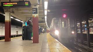 Uptown 2 train to Wakefield241 st arriving at Brooklyn BridgeCity Hall  arrival announcement [upl. by Jacinda]