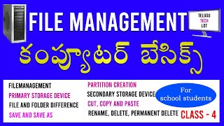 Computer Basics in Telugu  File Management [upl. by Dniren492]