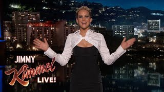 Jennifer Lawrences Guest Host Monologue on Jimmy Kimmel Live [upl. by Dnomal]