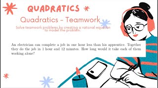 Quadratics  Teamwork  Part 36 [upl. by Redmund479]