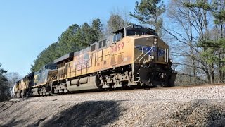 HD UP 5499 leads CSX Q61210 in Newnan GA [upl. by Sirois]