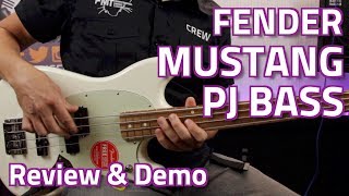 Fender Mustang PJ Bass Pau Ferro Fretboard  Review amp Demo [upl. by Procter]