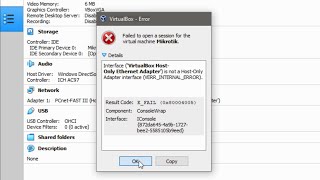 VirtualBox HostOnly Ethernet Adapter is not a HostOnly Adapter EFAIL 0x80004005 [upl. by Ahsenra]