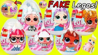 Lil Punk Boi LOL Surprise Dolls Sisters Open Fake LEGOS Eggs  Wedding with JOJO SIWA Married [upl. by Eelyek]