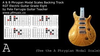 Guitar Backing Track A amp B Phrygian Modal Scales  Grade Eight [upl. by Kimberli]