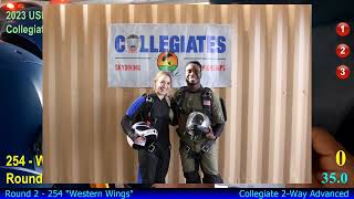 Western Wings 2way Advanced 2023 USPA Collegiate National Skydiving Championships [upl. by Burris]