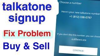 Talkatone sign up problem 2024 Talkatone ID Buy Sell USA Number Free Fix Signup Problem [upl. by Rossy]