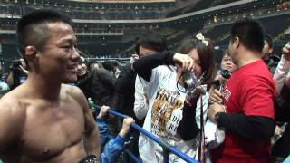 Takaya backstage after Bibiano fight  Dynamite [upl. by Ayaet386]