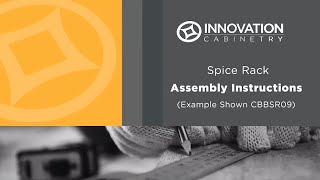 Innovation Cabinetry Base Spice Rack Assembly [upl. by Ratep]