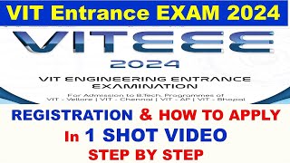 HOW TO APPLY VIT Engineering ENTRANCE EXAM 2024 VIT viteee 2024 [upl. by Fang825]