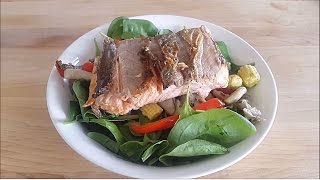 Seafood Salad  Fish Salad  Salmon Salad  Asian Salad  Grilled Salmon Salad  Healthy Salad [upl. by Guidotti]