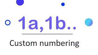 Custom numbering [upl. by Rico]