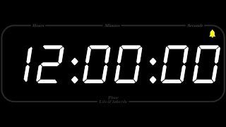 12 Hour  TIMER amp ALARM  1080p  COUNTDOWN [upl. by Faulkner]