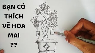 Vẽ Cây Mai ngày tết  How to draw Apricot Blossom [upl. by Gilder371]