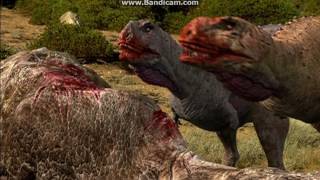 Carcharodontosaurus and Aucasaurus fight [upl. by Ahmar]