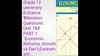 ECONOMICS important Grade 12 University Entrance ampRevision Questions UNIT 7amp8 PART 1 [upl. by Euridice]