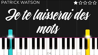 Patrick Watson  Je te laisserai des mots  EASY Piano Tutorial [upl. by Ntsyrk]