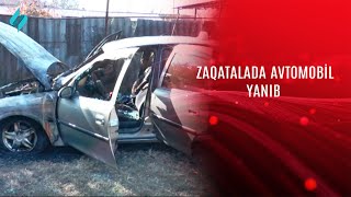 Zaqatalada avtomobil yanıb KanalS [upl. by Htrow]