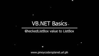 VBNET Basics CheckedListBox Item to ListBox [upl. by Phillada]