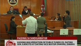 24 Oras Kasong malversation of public funds vs dating Sen Ejercito at dating VM Zamora dininig [upl. by Nyledaj]