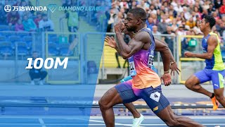 Trayvon Bromell secures his place in the final with Silesia 100m win  Wanda Diamond League [upl. by Airbmat]