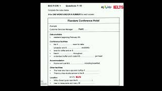 Flanders Conference Hotel Ielts Listening 2024 ielts trending  latest listening 2024 Part1 [upl. by Ayiak962]