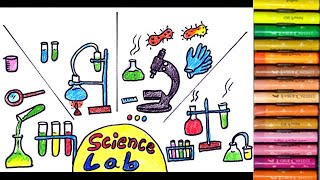 How to draw science lab instrument drawing  science lab drawing easy [upl. by Ainod]