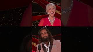 Helen Mirren amp Jason Momoa Present at the Oscars for Best Documentary Feature Film  91st Oscars [upl. by Ytak]