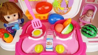 Baby Doll food cooking kitchen and surprise eggs baby Doli play [upl. by Anyr]