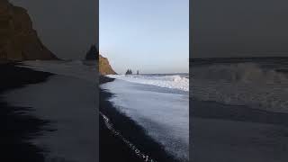 Black sand beach Iceland is an amazing place to visit Winds can be challenging still worth it [upl. by Enialedam]