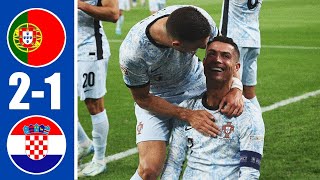 Portugal vs Croatia 21 HIGHLIGHTS Cristiano Ronaldo in tears after scoring 900th goal [upl. by Arhat]