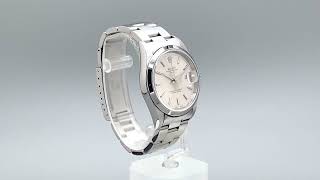 Preowned Rolex Oyster Perpetual Date 34mm Silver Dial Steel 15200 360 view [upl. by Hyman]