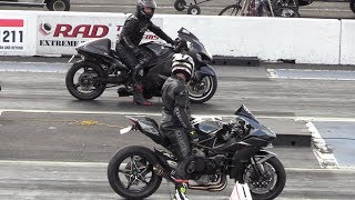 H2 Ninja vs Hayabusa  motorcycles drag racing [upl. by Asined602]