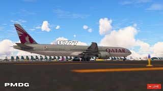 PMDG B777300ER  Kuwait To Dubai Full Flight cold and dark startup  MSFS 2020🔴 Live Stream [upl. by Arrac]