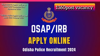 How to Apply Online for Odisha Police Constable Recruitment 2024 [upl. by Nivlag]